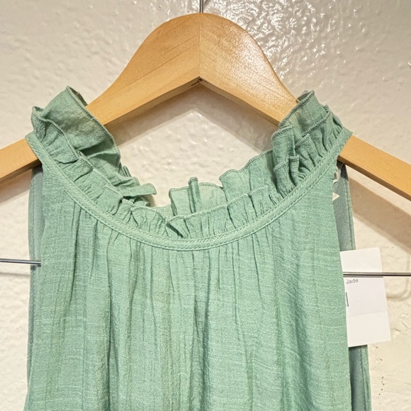 Entro Light Green Sleeveless Tiered High Neck Dress S - Picture 4 of 9